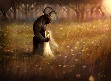 ArtStation - 'True Love', Marilena Mexi True Love Art, Arte Occulta, Filmy Vintage, Foto Portrait, Fantasy Love, Romance Art, Wolf Spirit, Fantasy Theme, Angels And Demons