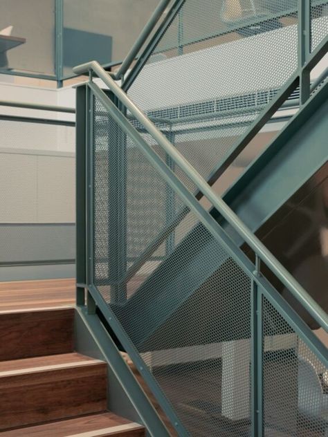 Richards Stanisich – Oroton | IndesignLive Industrial Staircase, Mechanical Workshop, Australian Interior, Metal Stairs, Australian Interior Design, Metal Railings, Interior Design Awards, Staircase Railings, Architecture Concept Drawings