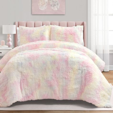 PRICES MAY VARY. Rainbow colors have never been so cozy and warm! This ultra soft faux fur comforter set is a dream come true for your little one's eclectic style. There's nothing not to love about the all-season design and fun comfortable texture. Decorate your little one's bedroom with this rainbow of color to match their bright personality! Ultra soft and colorful, this fuzzy comforter has a 100% lightweight polyfill and is sure to keep you cozy all year round. With its eclectic design, this Faux Fur Comforter, Rainbow Comforter, Bright Personality, Dorm Comforters, Big Kid Bedroom, Fur Comforter, Colorful Bedding, Twin Xl Comforter, Down Comforters