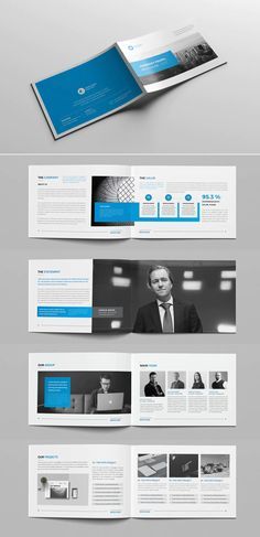 Landscape Brochure Design, Company Brochure Design, Indesign Brochure, Corporate Portraits, Mises En Page Design Graphique, Document Design, Back Cover Design, Brochure Cover Design, Profile Template