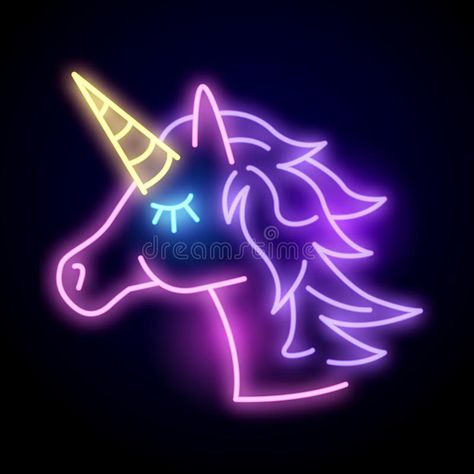 Neon Unicorn Light Sign. Colourful glowing neon unicorn light sign. Layered vect , #SPONSORED, #Sign, #Colourful, #glowing, #Neon, #Unicorn #ad Unicorn Logo Design, Neon Unicorn, Unicorn Logo, Marvel Paintings, Unicorn Light, Neon Quotes, Unicorn Pictures, Neon Room, Unicorn Wallpaper