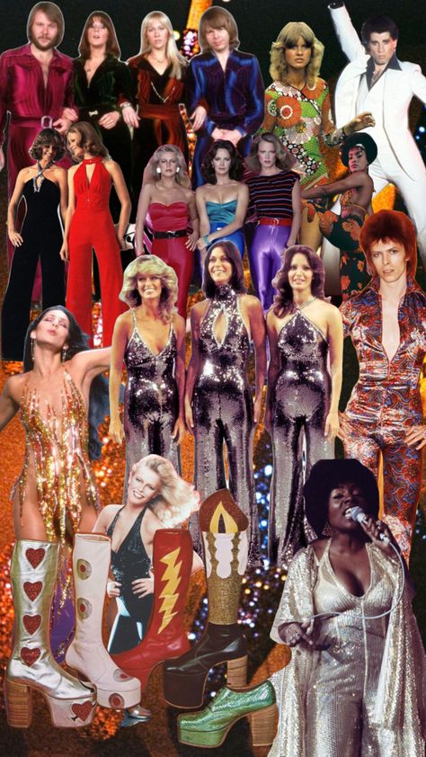 #1970s #1970sfashion #dancewear #vintage #disco 2023 Disco Outfit, 1970s Fashion Disco Outfits Vintage 70s, 70s Disco Photos, 70s Inspo Outfits Disco, Roller Disco Outfit 70s, Disco Celebrities, Disco 1970s Style, 60s 70s Party, Women’s 70s Disco Fashion