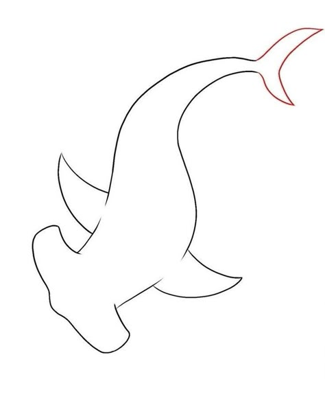 Outline Drawings Easy, Shark Drawing Easy, Drawing Shark, Hammerhead Shark Tattoo, Wood Drawing, Shark Craft, Shark Painting, Ocean Drawing, Morning Art