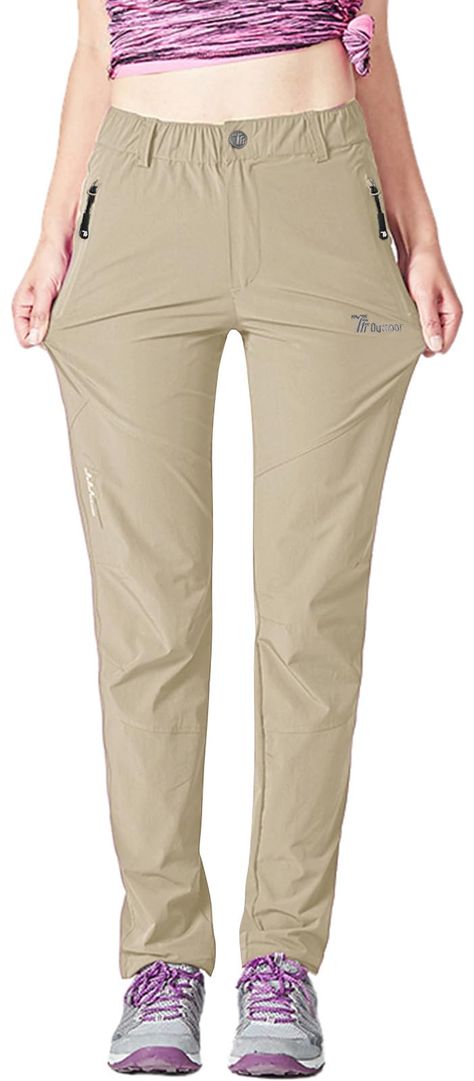 PRICES MAY VARY. 92% Nylon, 8% Spandex Imported Water-Resistant & Lightweight Hiking Pants --- Quick dry fabric sweeps sweat away from your skin. Rip-stop, lightweight, breathable, sun protection and water-resistant fabric to keep you cool all the time. UV Protection Travel Pants --- UPF 50+ sun protection fabric reduces your exposure to harmful UVA/UVB radiation. Handy Features --- Hiking pants with elastic waistband makes it easy to fit your body well. Three Zippered Pockets --- The women's hi Travel Pants Women, Hiking Pants Women, Quick Dry Pants, Travel Clothes Women, Travel Pants, Hiking Pants, Camping Outfits, Work Wear Women, Outdoor Hiking