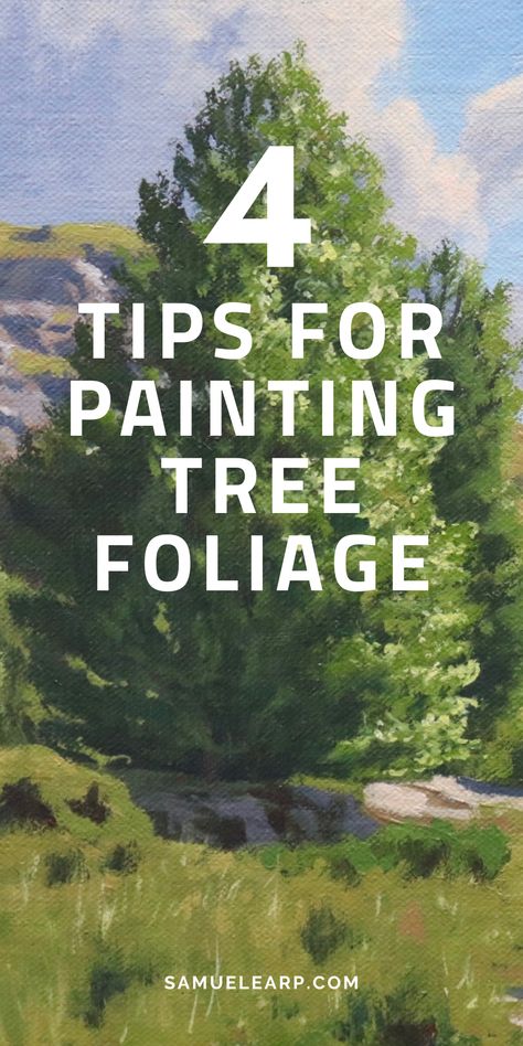 Landscape With Trees Painting, Fall Landscape Painting Tutorial, Landscape Art Painting Easy, Painting Forest Trees, Oil Acrylic Painting, How To Paint Fall Trees, Acrylic Trees Painting, Paintings Of Trees Acrylic, How To Paint Trees Easy