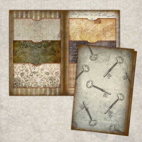 10 Sets of Free Vintage Printables for Your Junk Journals > Creative ArtnSoul Diy Junk Journal Pages, Junk Journal Pocket Template, Junk Journal Paper Free Printable, Free Art Journal Printables, Junk Journal Pages Ideas Free Printable, Junk Journal Pocket Templates Free Printable, Free Digital Printables, Free Library Printables, Witch Junk Journal Printables Free