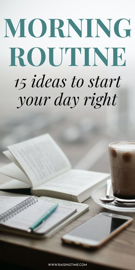 15 morning routine ideas for a productive and healthy day. These morning habits and morning rituals can make lasting positive changes in your lifestyle! Positive Morning Habits, Productive Early Morning Routine, Morning Ritual Ideas, Morning Routine Ideas, How To Be More Organized, Morning Routine Productive, Routine Printable, Healthy Living Motivation, Living Simply