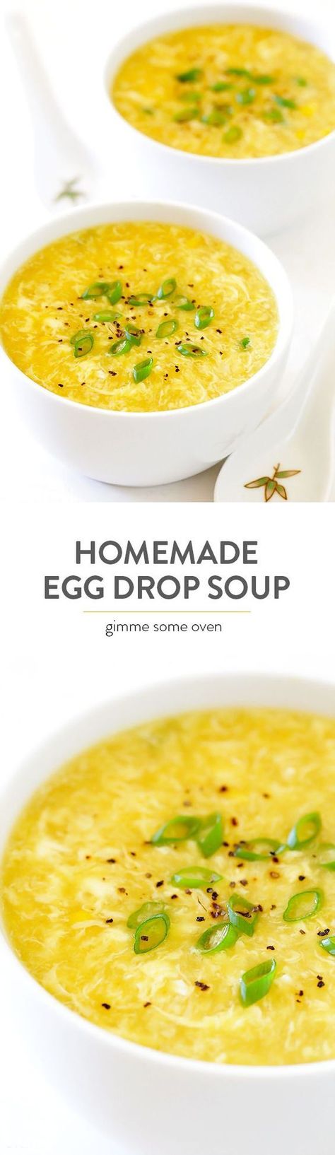 This delicious Egg Drop Soup recipe is so easy to make homemade, and tastes even better than the restaurant version! Eggdrop Soup Recipe, Homemade Egg Drop Soup, Egg Drop Soup Recipe, Recipes Chinese, Chinese Egg, Healthy Soups, Egg Drop Soup, Egg Drop, Recipes Soup