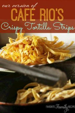 Homemade Tortilla Strips Cafe Rio Salad, Cafe Rio Recipes, Homemade Tortilla Strips, Mexican Dinners, Savory Appetizers, Homemade Tortilla, Cafe Rio, Tortilla Strips, Sweet Pork