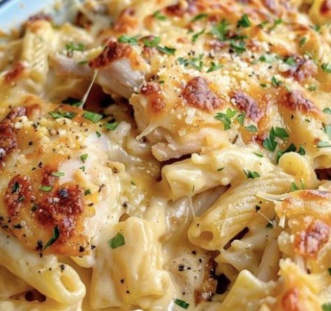 Pork Chop Supreme Recipe, Elbow Macaroni Recipes, Chicken Macaroni And Cheese, Baked Chicken Pasta Recipes, Chicken Mac And Cheese, Chicken Macaroni, Chicken Parmesan Pasta, Macaroni Recipes, Pre Cooked Chicken