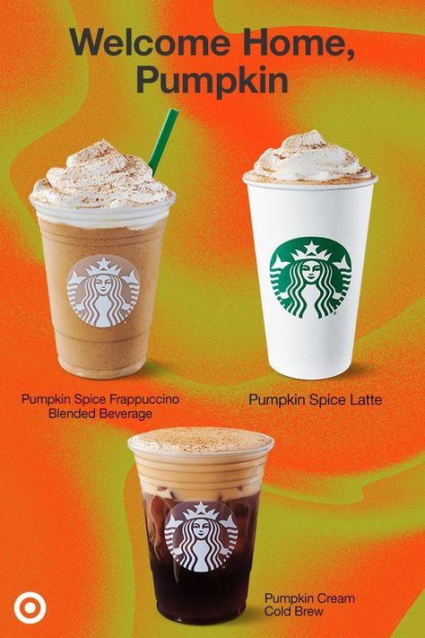 Say hello to your fall faves. Enjoy the cozy, classic Pumpkin Spice Latte, the super-smooth Pumpkin Cream Cold Brew or the creamy & cool Pumpkin Spice Frappuccino Blended Beverage. Get them at Starbucks Café. Pumpkin Frappuccino, Starbucks Products, Pumpkin Starbucks, Baby Ultrasound Pictures, Pumpkin Spice Frappuccino, Pumpkin Cream Cold Brew, Aura Aesthetic, Yellow Aura, Starbucks Pumpkin Spice Latte