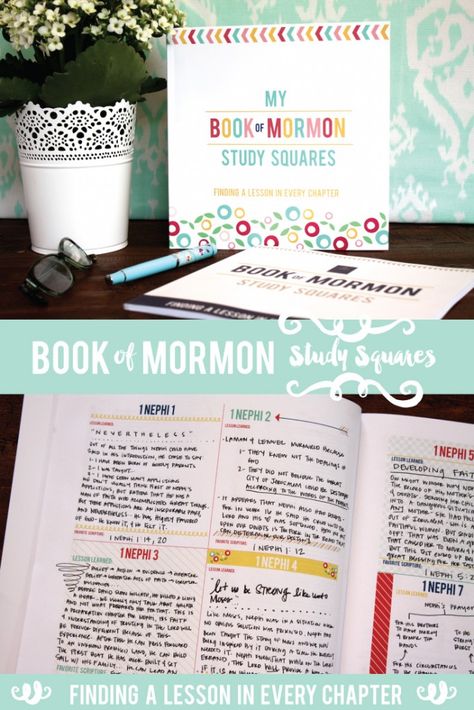 Book of Mormon Study Squares! These darling books help you find a lesson in every chapter as you study the Book of Mormon! It is a really effective and fun way to study! You will end up recording 239 lessons you learned! #bookofmormon Book Of Mormon Study, Book Of Mormon Scriptures, Scripture Study Lds, Family Scripture Study, Lds Scriptures, Visiting Teaching, Lds Church, The Book Of Mormon, Book Of Mormon