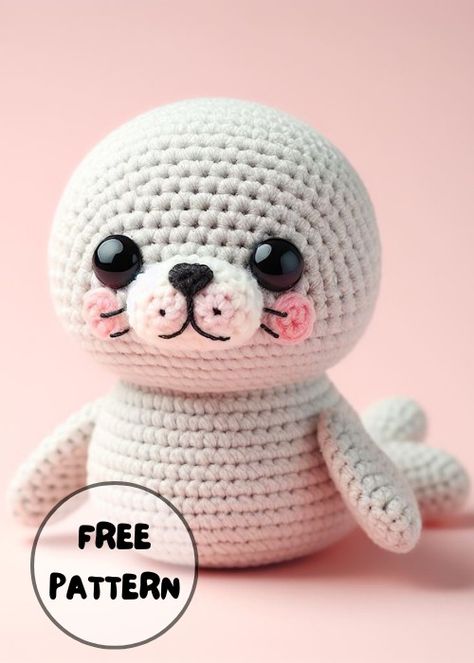 Free Crochet Baby Seal Amigurumi Pattern Seal Amigurumi, Striped Crochet Blanket, Crochet Toys Free Patterns, Crochet Animal Amigurumi, Baby Seal, Crochet Animals Free Patterns, Crochet Animal Patterns, Amigurumi Free Pattern, Knitted Toys