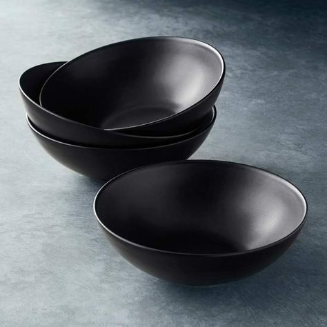 Williams-Sonoma Williams Sonoma Open Kitchen Matte Coupe Bowls, Set of 4 Mexican Kitchen Style, Black Tableware, Deco Studio, Glass Mixing Bowls, Black Bowl, Cast Iron Recipes, Scandinavian Kitchen, Porcelain Bowl, Dinner Plate Sets