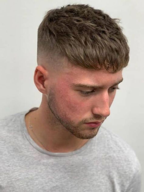 Haircuts For Receding Hairline, Men Fade Haircut Short, Caesar Haircut, Short Fade Haircut, Crop Haircut, Crop Hair, Mens Hairstyles Thick Hair, Men's Short Hair, Faded Hair