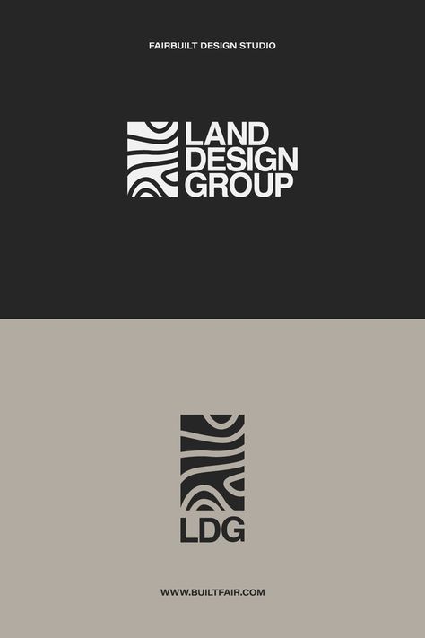 Primary and secondary logo for landscape architecture firm Land Design Group Landscape Company Logos, Outdoors Logo Design, Landscaping Logo, Land Design, Inmobiliaria Ideas, Expert Logo, Architect Logo, Design Club, Inspiration Logo Design