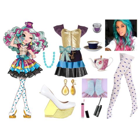 Madeline Hatter inspired look Madeline Hatter Outfit, Madeline Hatter Inspired Outfits, Maddie Hatter, Everafter High, Madeline Hatter, Royal Theme, Everyday Cosplay, Disney Inspired Fashion, Character Inspired Outfits