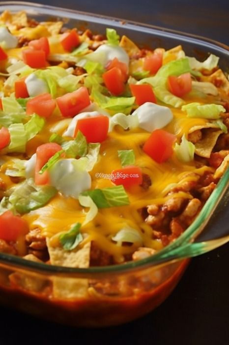 Walking Taco Casserole - Delicious Dinner The Best Taco Casserole Ever, Dairy Free Taco Casserole, Doritos Mexican Pizza Casserole, Walking Talking Casserole, Taco Casserole Recipes Tortillas, Taco Pizza Casserole, Taco Salad Bake Casserole, Tortilla Chip Dinner Recipes, Beef Dorito Casserole 12 Tomatoes