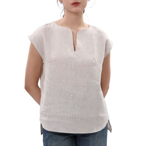 PRICES MAY VARY. A linen cap sleeve top for women is made of pure linen fabric, which is not only lightweight, breathable, but also durable and long-lasting This linen blouse features a short cap sleeve, high-low hem,v-neckline, solid color, and relaxe fit Our women's linen shirts are easy to pair with most linen trousers/shorts/skirts/jeans/bottoms, etc The basic linen top is suitable for daily wear, casual, shopping, work, street, picnic, beach, holiday, or any occasion on a summer day Machine Tailoring Ideas, Linen Tops, Cap Sleeve Blouse, Linen Top Women, Linen Shirts Women, Picnic Beach, Linen Summer, Skirts Jeans, Cap Sleeves Blouse