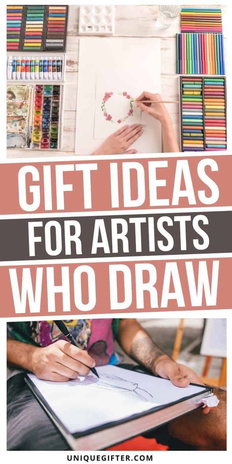 Gift Ideas for Artists Who Like to Draw | Artist Gifts | Drawing Supplies and Accessories | Presents for the Artist in Your Life | Drawing Related Gifts #artistgiftideas #artistgifts #drawinggifts #artsupplies Gift Ideas For Sketch Artists, Gifts For Artist Boyfriend, Cool Gifts For Artists, Drawings Of Art Supplies, Gift For Artistic Girl, Gifts For Drawing Artists, Gifts For Painters Artists, Gift For An Artist, Artist Christmas Gift Ideas