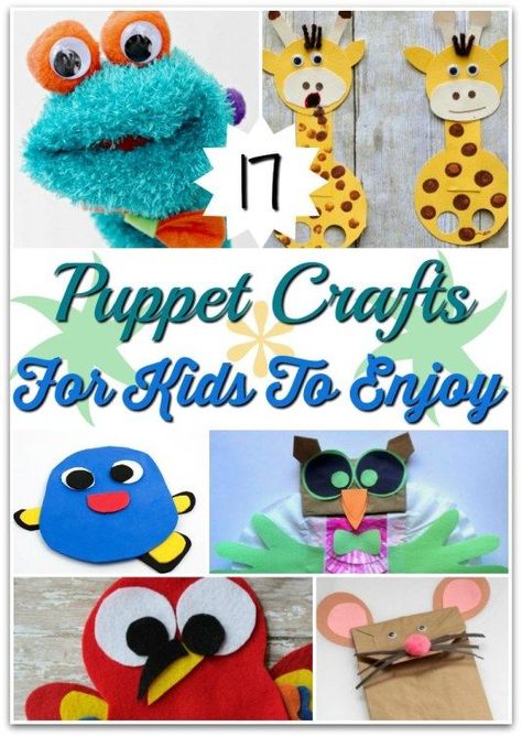 17 Puppet Crafts For Kids To Enjoy #crafts #puppets #kids Diy Puppets For Kids, Puppet Crafts For Kids, Rec Games, Prek Lessons, Homemade Puppets, Diy Puppets, Handmade Puppets, Diy Puppet, Prek Activities