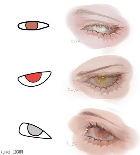 Keikei_10305 Art, Cute Smile Drawing, How Draw Eyes, Eye Drawing Digital, How To Color Skin, How To Shade Eyes, Eye Reference Photo, Eyes Tutorial Drawing, Eyes Reference Drawing