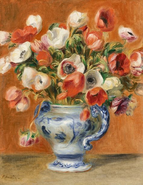 August Renoir, Roses In A Vase, Renoir Art, Renoir Paintings, Auguste Renoir, Pierre Auguste, Rose Vase, Paul Cezanne, Pierre Auguste Renoir