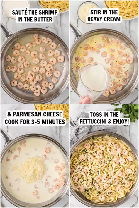 How To Make Shrimp Alfredo Pasta, Gluten Free Shrimp Alfredo Recipe, Homemade Shrimp Alfredo Sauce, Shrimp Alfredo Pasta Recipes Homemade, Shrimp Scampi Alfredo Pasta, How To Make Shrimp Alfredo, Easy Shrimp Pasta Recipes Simple, Fettucini Alfredo Recipe With Shrimp, Shrimp Alfredo Pasta With Jar Sauce Easy