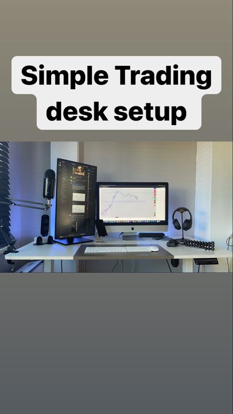 Simple no clutter trading desk setup Trading Desk Setup, Trading Setup, Money Exchange, Trading Desk, Investing In Cryptocurrency, Trading Signals, Home Office Setup, Office Setup, Desk Setup