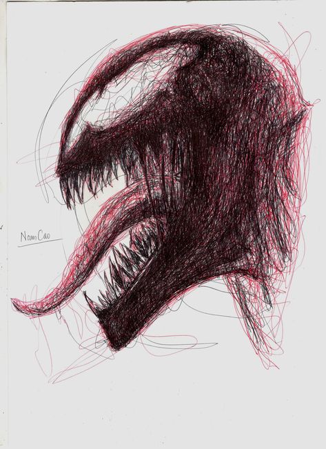 My drawing portrait Venom Tongue Drawing, Venom Pencil Sketch, Venom Doodle, Venom Art Drawing, Venom Concept Art, Venom Photo, Venom Sketch, Venom Drawing, Photo Anime