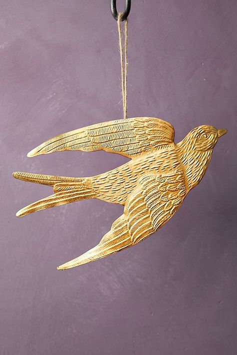 Hover your mouse over an image to zoom. Golden Bird Ornament Bird Feeder Gift, Brass Christmas Ornaments, Gifts For Bird Lovers, Golden Bird, Metal Embossing, Hanging Bird Feeders, Christmas Tree Toy, Bird Ornaments, Bhldn Weddings