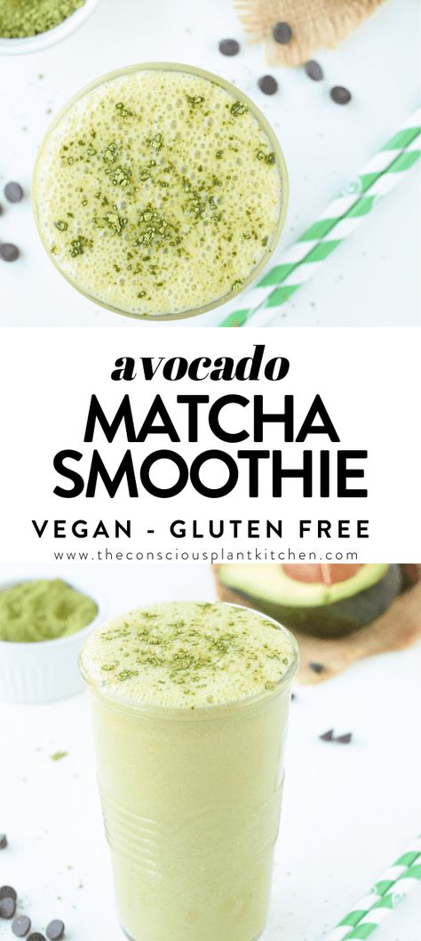 Matcha Powder Smoothie, Matcha Smoothie Recipe, Green Shake, Matcha Green Tea Smoothie, Recipes With Coconut Cream, Chocolate Avocado Smoothie, Avocado Smoothie Recipe, Free Smoothie Recipes, Tea Smoothie