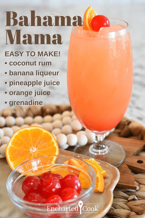 Quick Drinks Alcohol, Alcholic Slushies Recipes, Cheap Cocktail Recipes, Bahama Mama Recipe, Bahama Mama Drink, Coconut Rum Cocktails, Relaxing Drinks, Alcoholic Slushies, Bahama Mama Cocktail