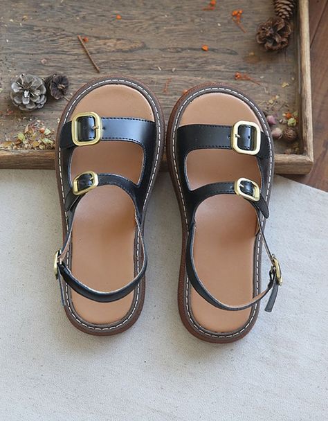 "They are really comfortable, wide ať the toes. Fór me as a senior not so much arch support and the buckle around the ankle slips off really easily. But as I said really comfortable🙂" - Michaela D. Sandles Spring 2024, Outfits With Sandals, Funky Sandals, Sandals Ideas, Summer Shoe, Shoe Inspo, Chunky Heels Sandals, Swag Shoes, Buckle Sandals