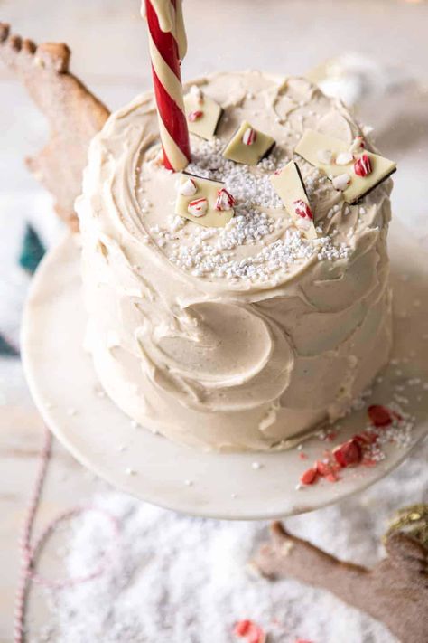 North Pole Cake | halfbakedharvest.com #chocolatecake #christmas #holiday #dessert Half Baked Harvest Cakes, Half Baked Harvest Christmas Dessert, North Pole Cake, Pole Cake, North Pole Bakery, Cake Brown, Desserts Drinks, Cake Christmas, Butter Frosting