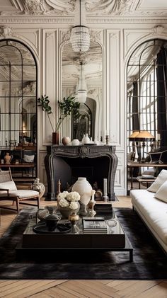 Expensive Interior Design, House Interior Classic, New Classic Interior, Neoclassical Interior Design, Parisian Interior Design, Parisian Interior, Neoclassical Interior, Classic Living Room, Parisian Apartment