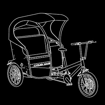 CabTrike - Pedicab Rickshaw Electric Bike Bicycles, Electric Trike, Lockable Storage, Garden Images, Flooring Materials, Low Tech, Bicycle Design, Business Idea, Simple Lighting