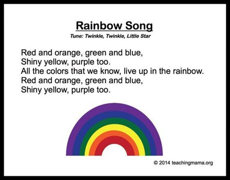 10 Preschool Songs About Colors Preschool Color Songs, Music Theme Preschool, Color Songs Preschool, Classroom Colors, Rainbow Song, Preschool Transitions, Color Song, Learning Songs, Rainbow Songs