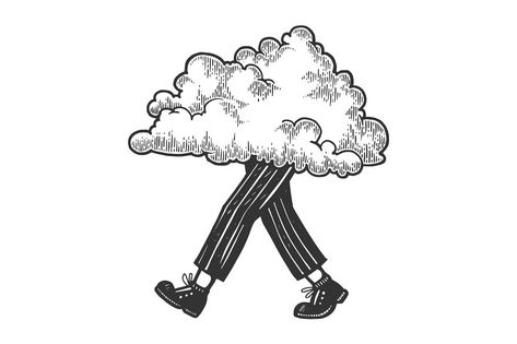 Walking Feet Illustration, Paramore Tattoo, Feet Drawing, Sweet Logo, Cloud Illustration, Cloud Tattoo, Clothing Business, Cloud Drawing, Clouds Design