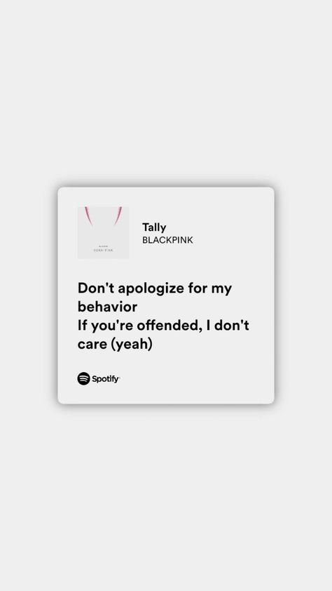 #kpop #blackpink #tally #lyrics #popular Tally Song Blackpink, Tally Blackpink Lyrics Wallpaper, Aesthetic Kpop Lyrics Wallpaper, Tally Spotify, Kpop Songs With Lyrics, Blackpink Song Lyrics Quotes Aesthetic, Blackpink Meaningful Lyrics, Blackpink Lyrics Aesthetic, Tally Blackpink Lyrics