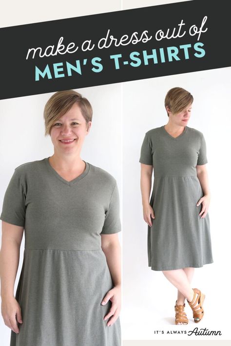 DIY T-Shirt Dress - It's Always Autumn Dress Sewing Tutorials, Beginner Sewing Projects Easy, Maxi Shirt Dress, Sewing Projects For Beginners, Diy Couture, T Shirt Diy, Sewing For Beginners, Sewing Tips, Sewing Patterns Free