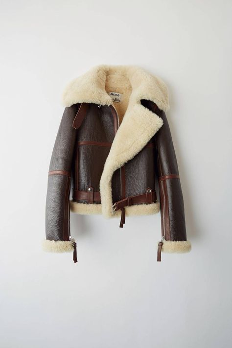 Acne Studios Acne Studios Shearling Leather Aviator Jacket In Brown, 40 | Grailed Acne Studios Jacket, Aviator Jacket, Sheepskin Coat, Aviator Jackets, Aviator Style, Shearling Coat, Brown Leather Jacket, Shearling Jacket, Mode Inspiration