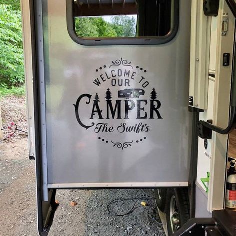 Travel Trailer Decor, Custom Rv, Camper Decals, 5th Wheel Camper, Rv Decals, Camper Interior Design, Camper Accessories, Small Travel Trailers, Travel Camper