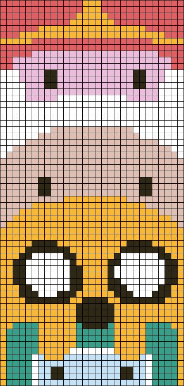 Adventure Time Perler Bead Pattern Steven Universe Cross Stitch Pattern, Alpha Crochet, Adventure Time Crochet, Friendship Bracelets Ideas, Graph Crochet, Bracelets Ideas, Perler Bead Templates, Pixel Crochet, Pixel Art Grid