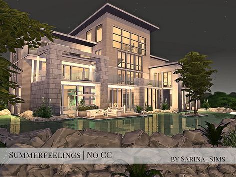 Summerfeelings | No CC Found in TSR Category 'Sims 4 Residential Lots' Sims 4 Family House, Sims 4 Modern House, Lotes The Sims 4, The Sims 4 Lots, Modern Family House, Sims 4 Family, Muebles Sims 4 Cc, Sims 4 House Plans, Sims 4 House Building