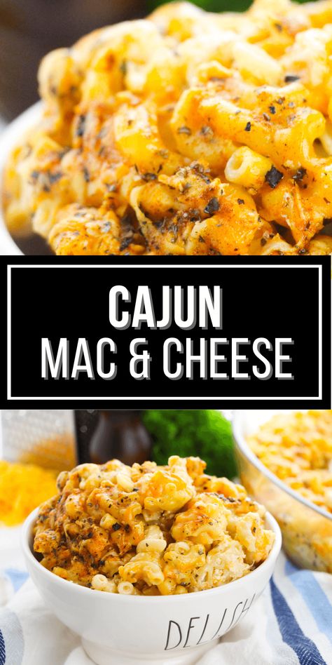 Cajun Mac and Cheese is a flavor packed dish that is sure to please! With its creamy, cheesy base and a hint of spicy cajun seasoning, this dish takes the classic mac and cheese to a whole new level. Cheap At Home Meals, Cajun Chef Recipes, Spicy Italian Sausage Mac And Cheese, Good Cajun Recipes, Cajun Macaroni And Cheese, Cajun Mac And Cheese With Garlic Butter Steak Bites, Mac Daddy Mac And Cheese, Cajun Crab Mac And Cheese, Garlic Steak Bites And Cajun Mac And Cheese