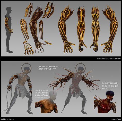 Leg Prosthetic Design, Fantasy Prostethic Arms, How To Draw Powers, Fantasy Prosthetic Arm Concept Art, Prosthetic Arm Fantasy Art, Fantasy Prosthetic Arm Magic, Prosthetic Arm Character Design, Prostethic Arms Concept Art, Prosthetic Concept Art