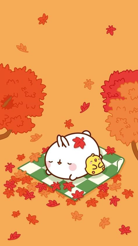 Snoopy Fall Wallpapers, Aesthetic Wallpapers, Wallpaper iPhone Molang Wallpapers Aesthetic, Molang And Piu Piu Wallpaper, Cute Molang Wallpaper, Kawaii Fall Wallpaper, Cute Autumn Wallpaper, Fall Wallpapers Aesthetic, Molang Wallpapers, Molang And Piu Piu, Snoopy Fall