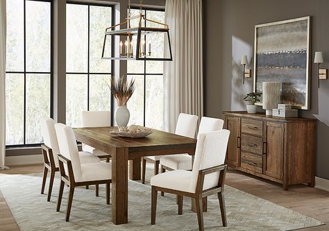 76 inch GATHERING DINING TABLE Brown Dining Table, Gathering Table, Elegant Dinner, Upholstered Side Chair, Family Dinners, Casual Dining, Free Interior Design, Extendable Dining Table, Dinner Parties