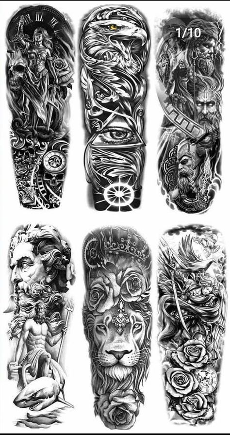 Animal Sleeve, Animal Sleeve Tattoo, Lion Tattoo Sleeves, Forearm Workout, Arm Temporary Tattoos, Temporary Tattoo Sleeves, Full Sleeve Tattoo Design, Full Arm Tattoos, King Tattoos